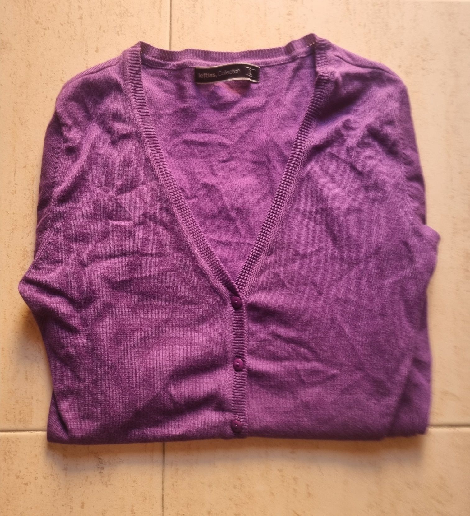Casaco cardigan roxo