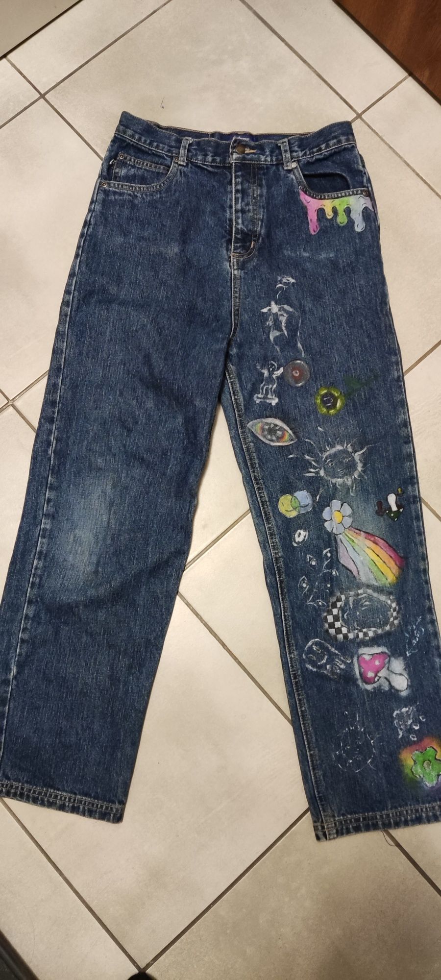 Spodnie jeans szerokie nogawki rozmiar XS s