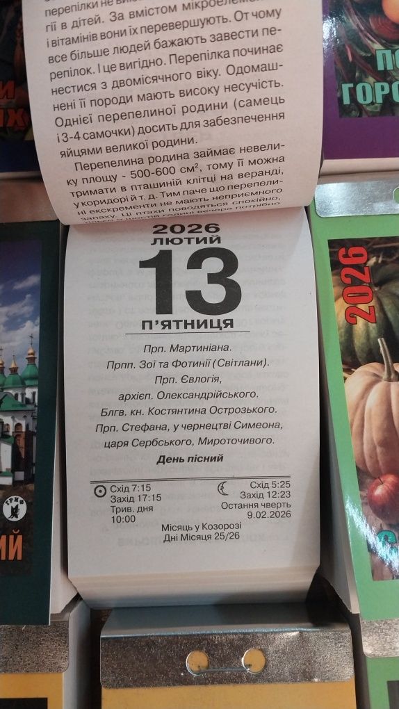 Настенный отрывной календарь на 2025,2026  года