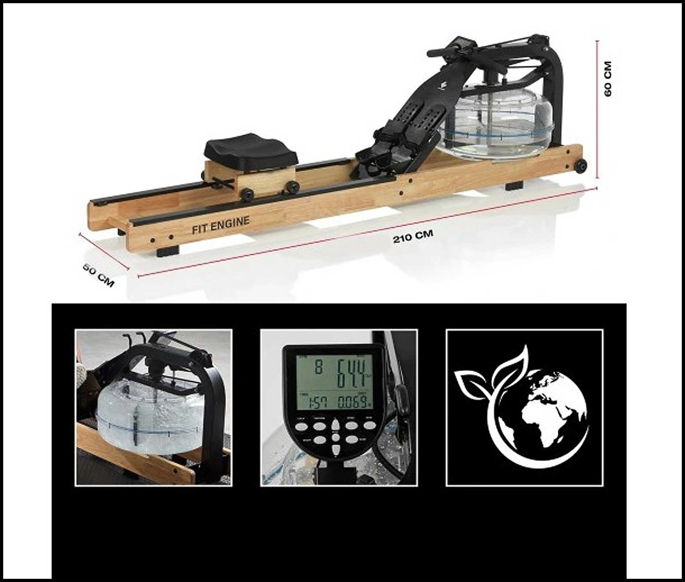 Wioślarz wodny  FitEngine M-05 Drewniany