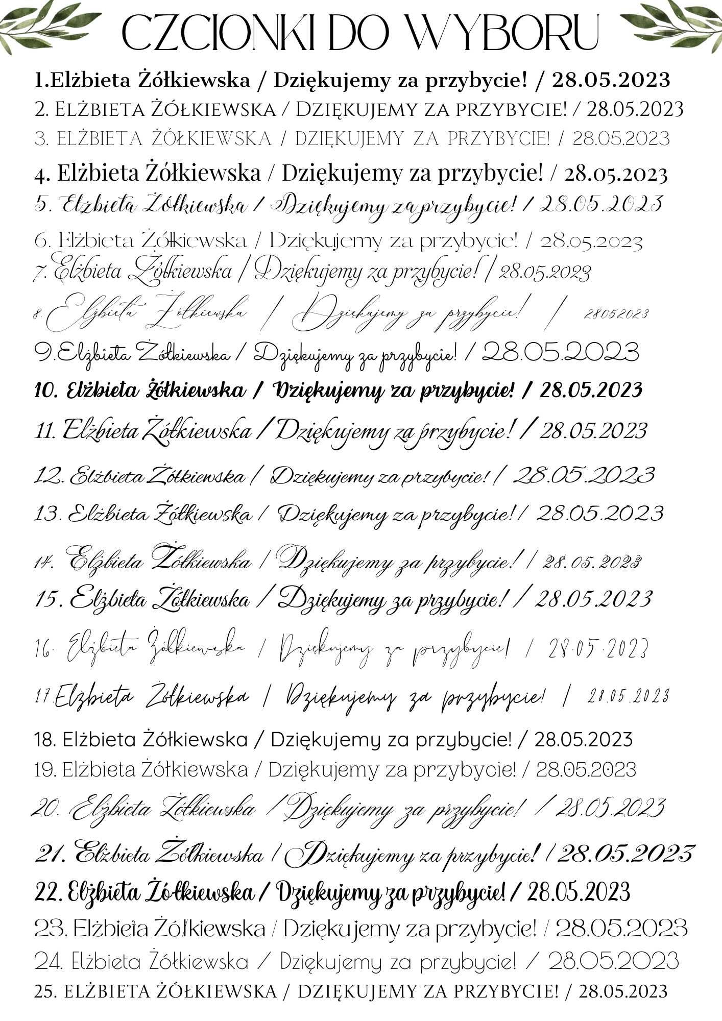 Winietki na stół złocone, wesele, chrzest, urodziny, komunia