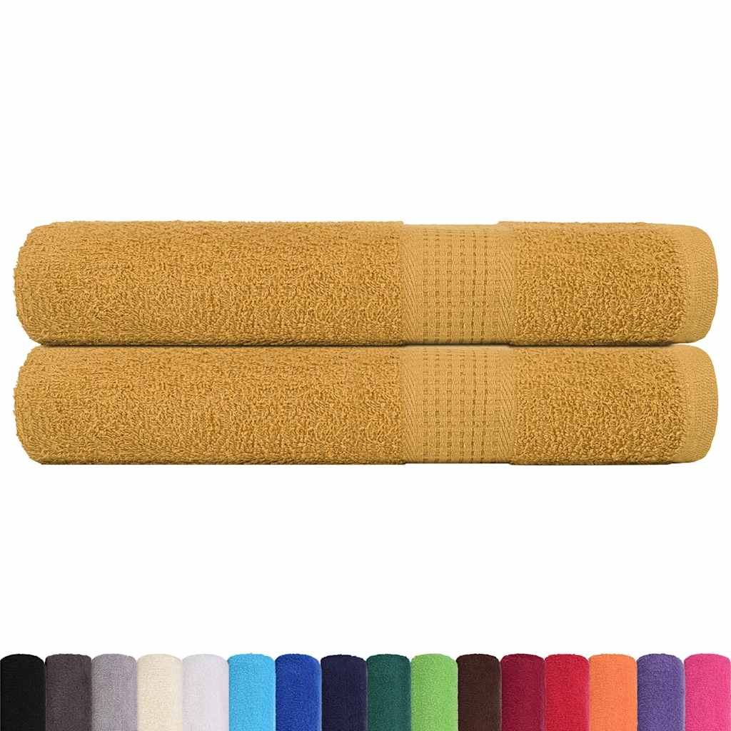 Ręczniki do sauny 2 szt. Złoty 80x200 cm 360 gsm 100% bawełna