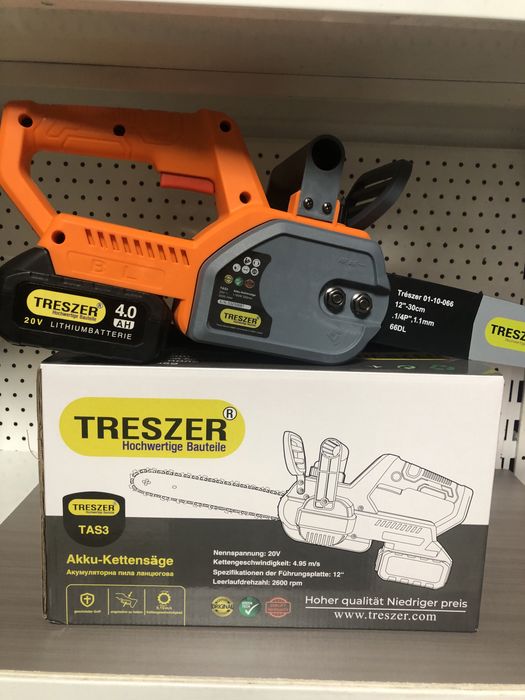 Пила акумуляторна TRESZER Акб 4А шина 30 см.