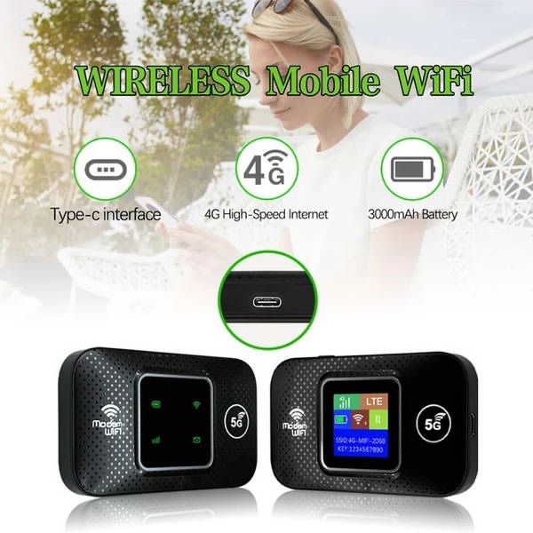 Портативний модем з екраном 4G/5G Wireless Mobile Wi-Fi M9S-ELCD