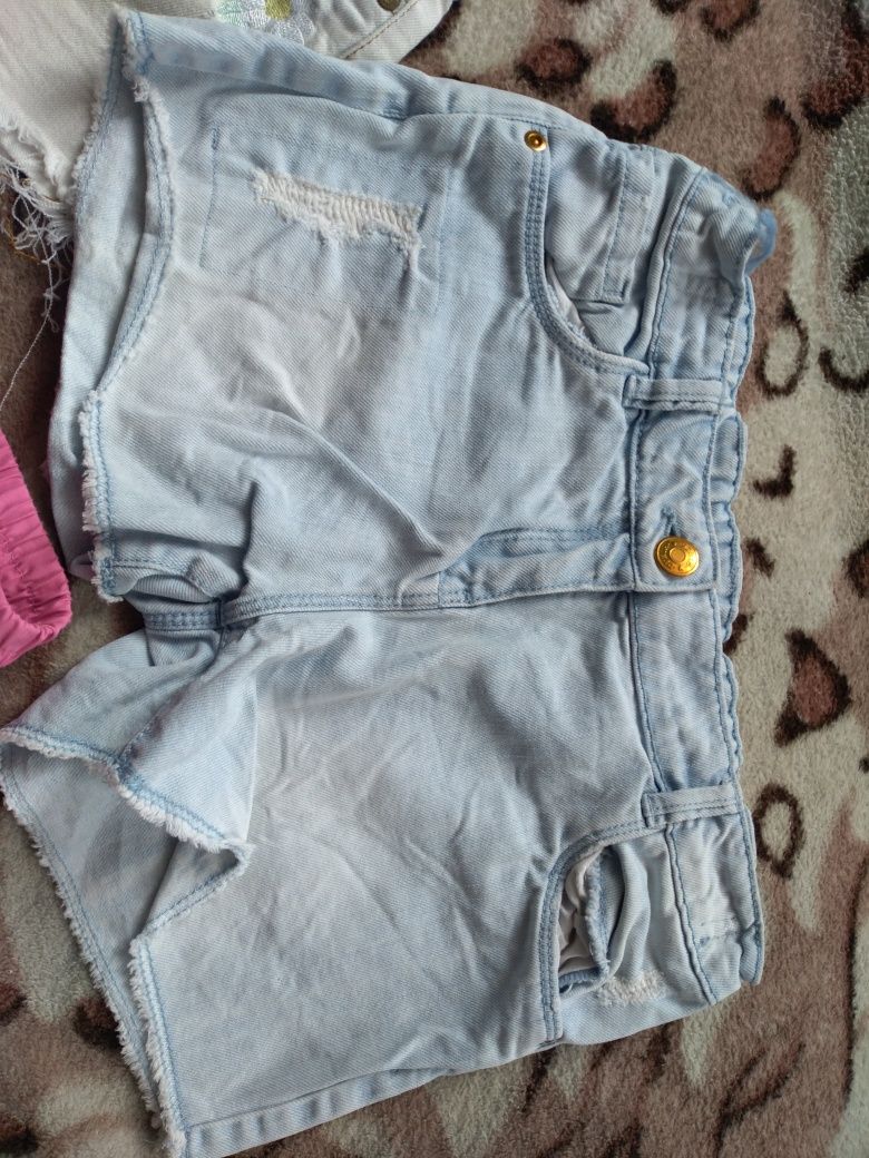 Zestaw spodenek jeans dla dziewczynki +gratis bluza i bluzka