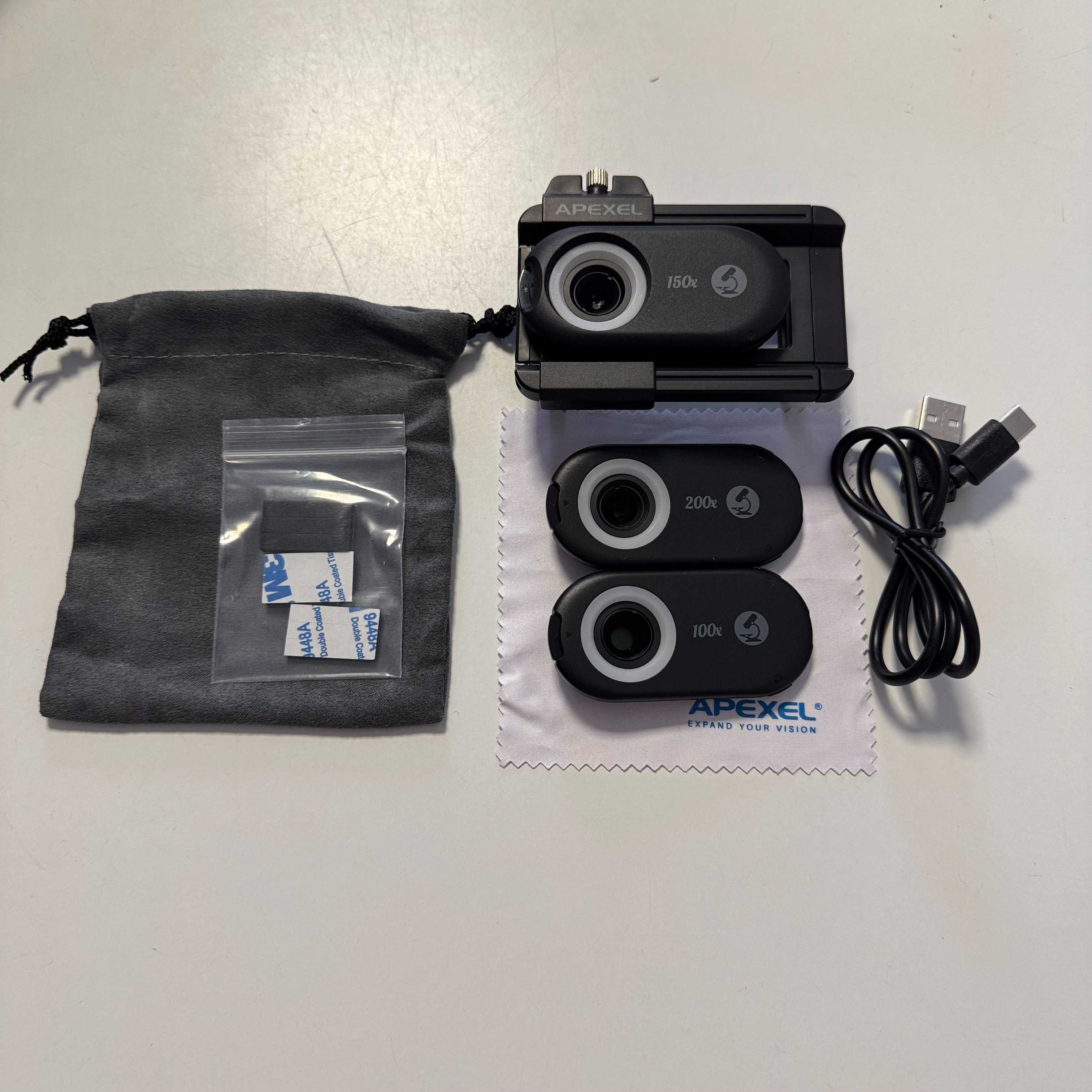 Apexel APL-MS3IN1 3x Obiektyw 200x 150x 100x Mikroskop Do Telefonu