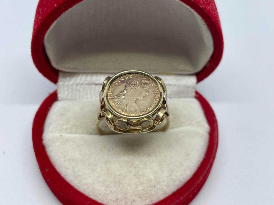 Złoty Pierścionek z Monetą pr.333 2g r.15