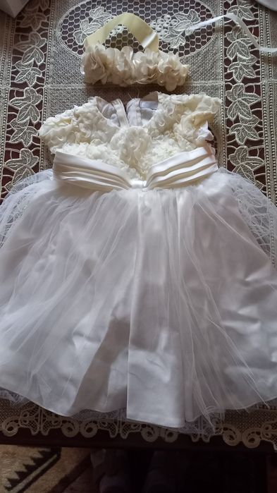 Komplet na chrzest dziewczynki 68cm
