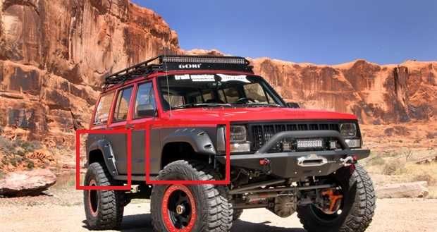 JEEP CHEROKEE XJ  nadkola poszerzenia