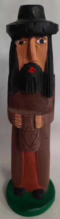 Żyd Judaika Rzeźba Ludowa Drewno Cepelia Sygnatura