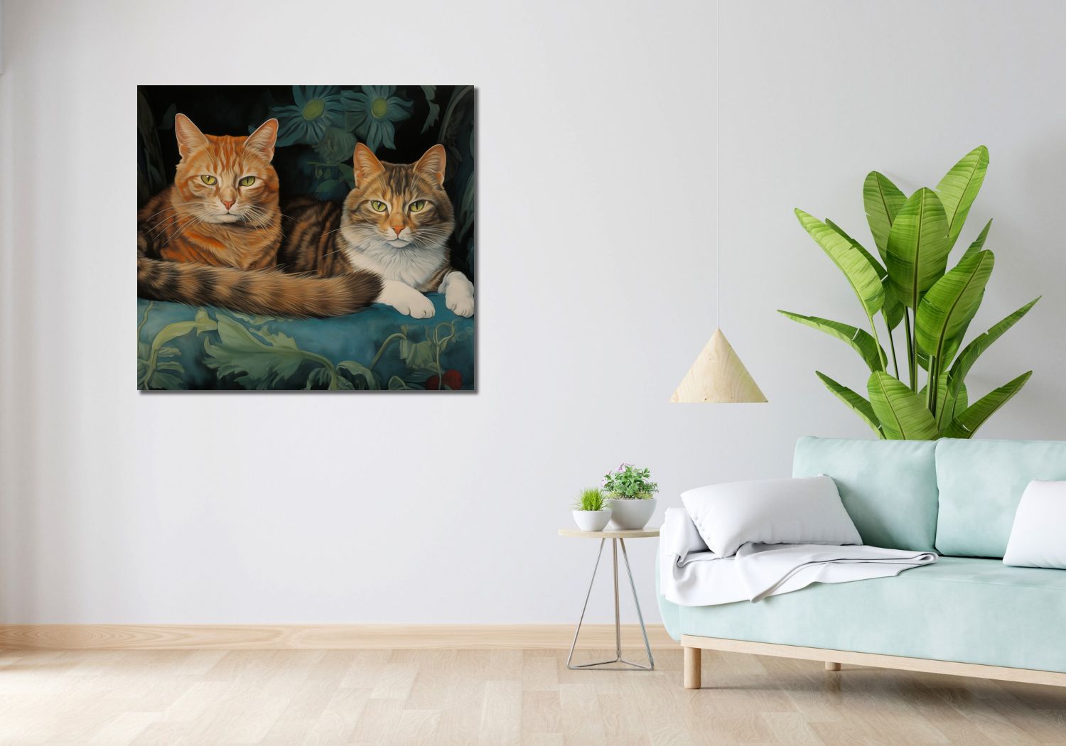 Obraz 100x90cm Koty na Fotelu