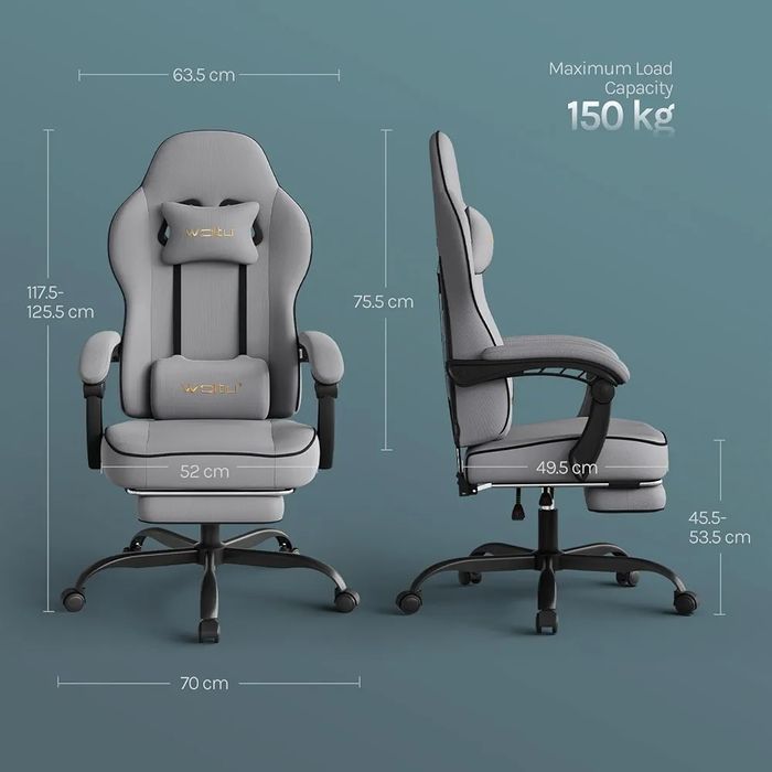 Krzesło gamingowe rozkladane,  ergonomiczne z poduszką sprężynową