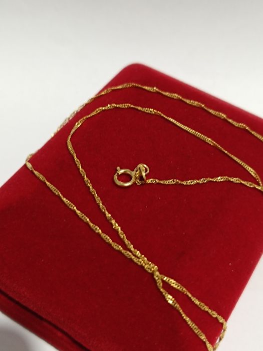 Złoty łańcuszek splot drobny Singapur dł.50cm złoto próby 333