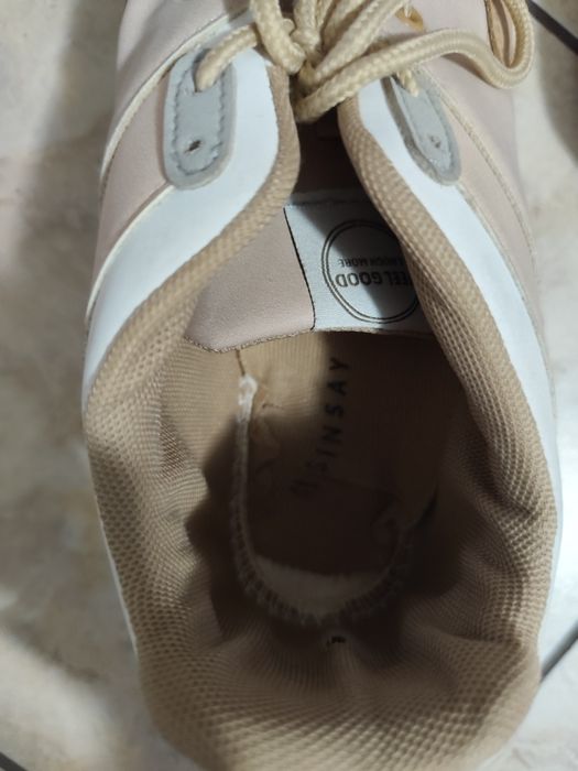 Sneakersy SINSAY, beż, sportowe, adidasy, 40/41, gruba podeszwa !!!