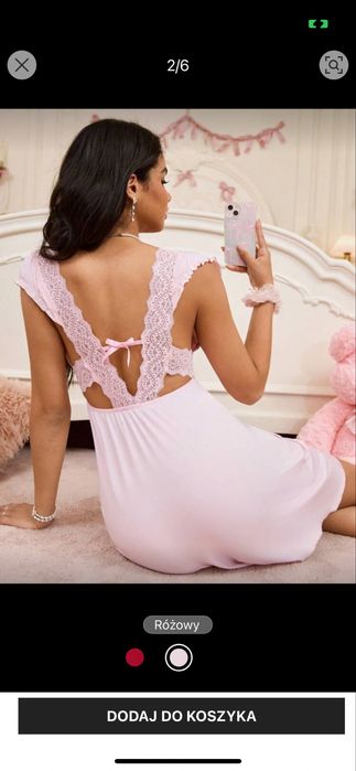 Koszulka nocna rożowa M