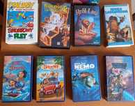 kolekcja filmów dla dzieci na oryginalnych kasetach VHS