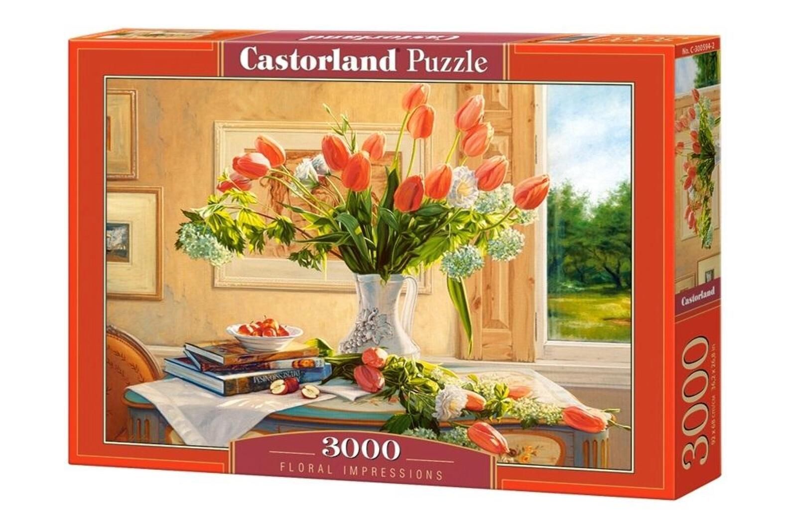 Puzzle 3000 Floral Impressions pudełko,384x269 mm