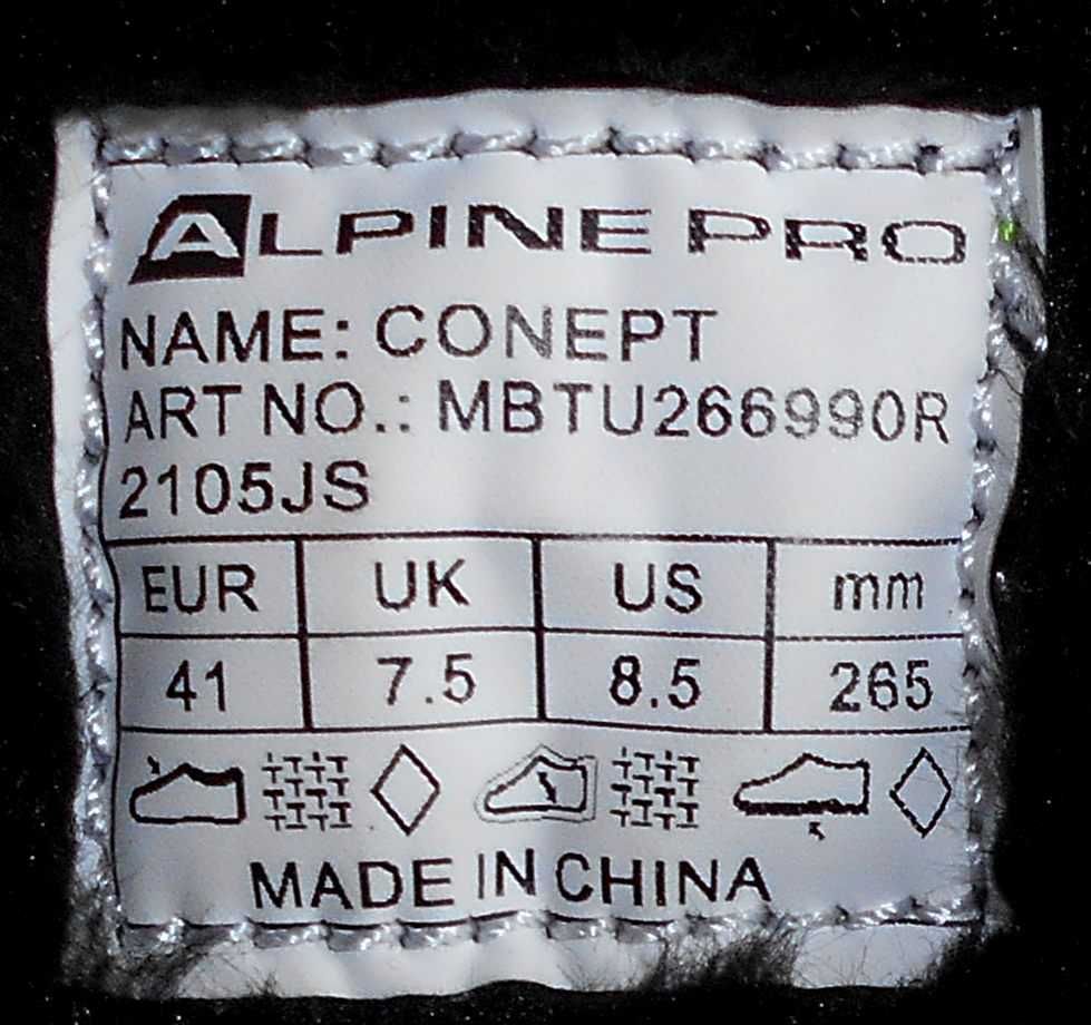 Alpine pro wtrpf buty trekkingowe ocieplane 41-26,5cm