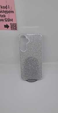 Etui na telefon Samsung A54 5G srebrne brokat