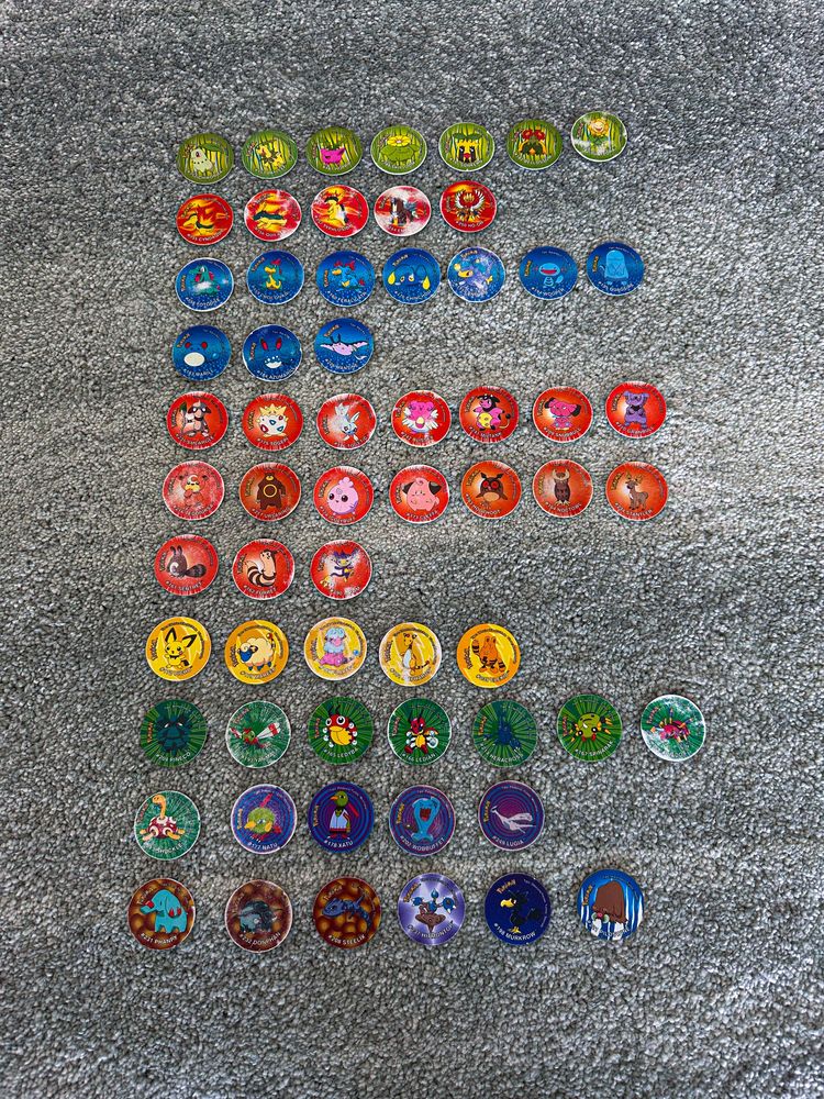 Lote de 62 Tazos Pokemon 3 com Raros