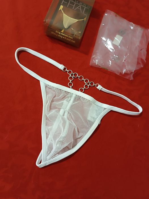 String Branco. Lingerie Masculina. Tamanho M