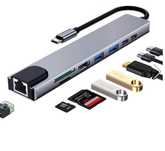 HUB USB-C 8 EM 1 para Computador / IPad / IPhone / Android