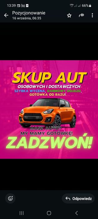 SKUP AUT DO 50 TYSIĘCY*Dzwoń 24H 7 Dni W Tygodniu*