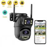 ДВЕ КАМЕРЫ в 1. Видеонаблюдения WiFi 8MP IP поворотная Уличная iCSee