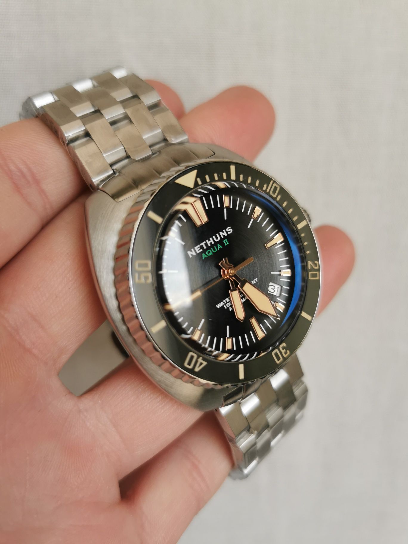 Zegarek Nethuns Aqua II Steel 300M Automatic szkło szafir z AR