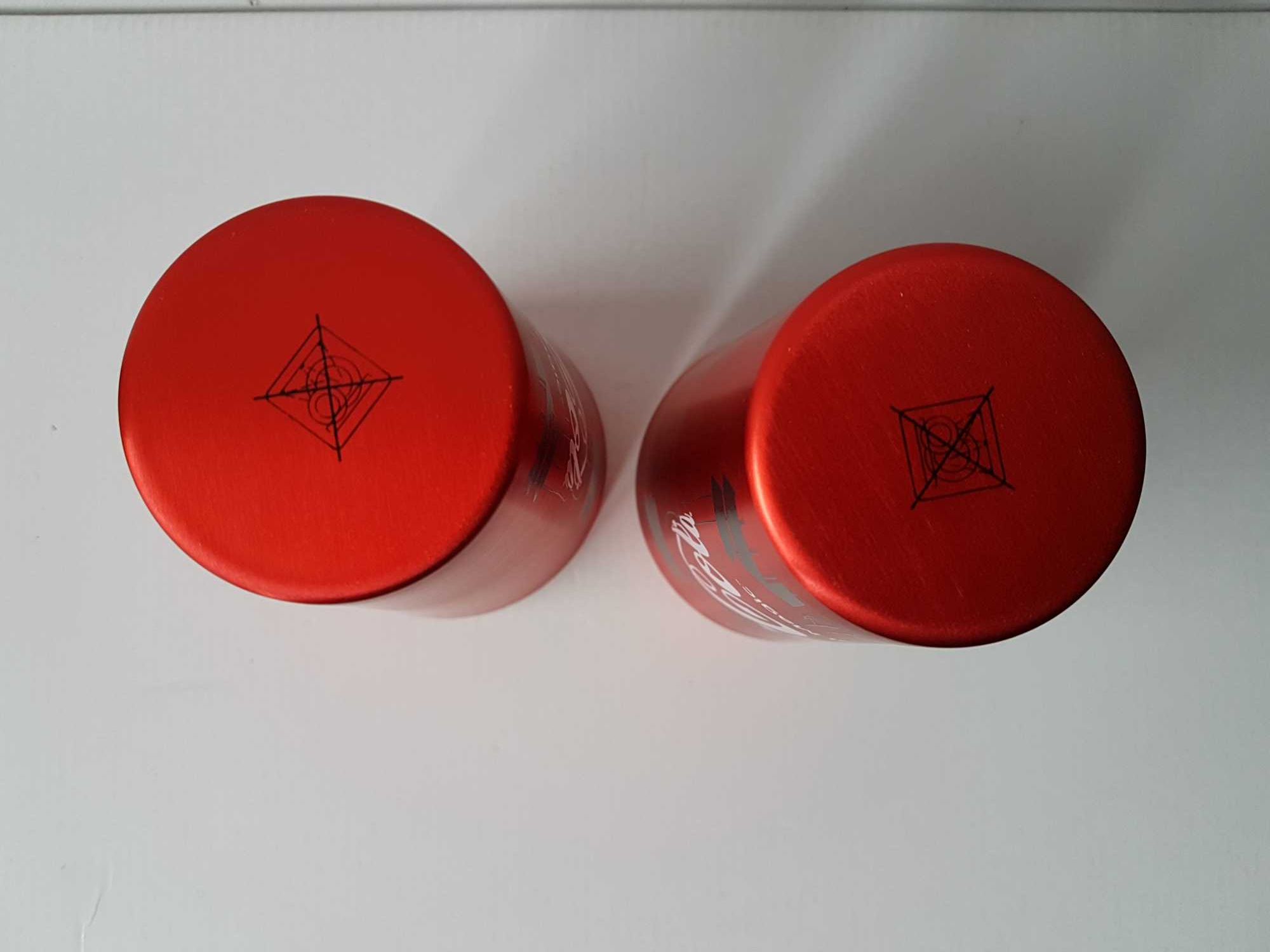 Nowy czerwony kubek aluminiowy Coca Cola Real Magic x2szt
