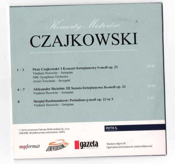 Koncerty Mistrzów - Czajkowski, Skriabin, Rachmaninow płyta CD