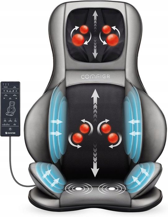 Mata masująca Comfier Shiatsu CF-2309a czarny fotel do masażu