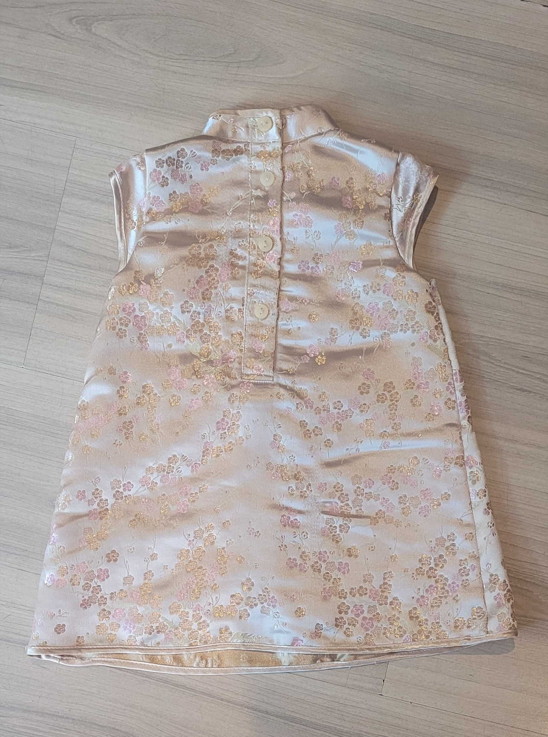 Złota sukienka kwiaty H&M 68/74