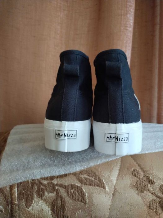Кеди високі чорні adidas - nizza platform mid розмір 38 устілка 24 см