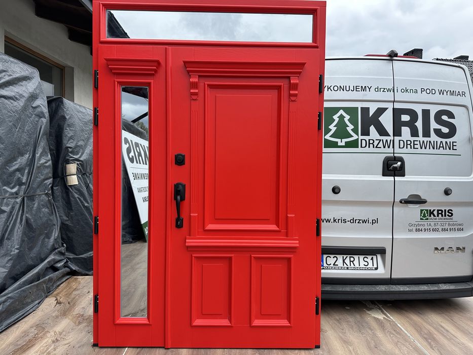 Drzwi zewnętrzne drewniane z Klamką Schlage Na Każdy wymiar