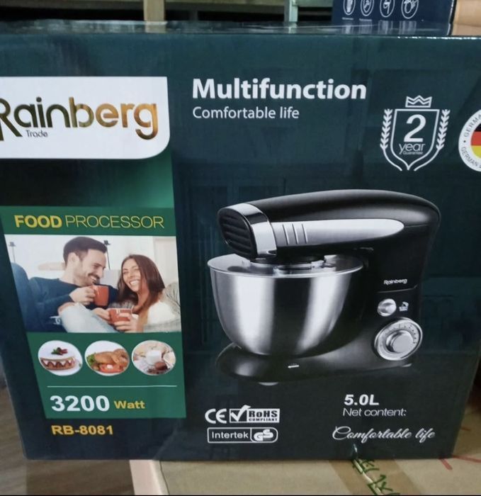 Кухонний комбайн 5л Rainberg RB-8081 міксер тістоміс блендер тестомес