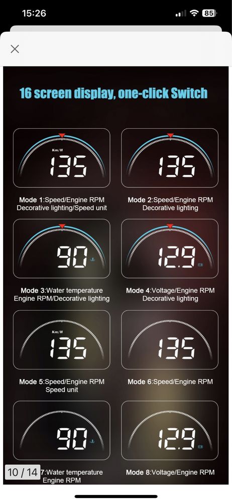 Auto HUD OBD2 Display Проектор швидкості на лобове скло