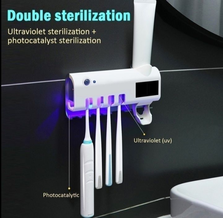 Органайзер для зубных щеток с UV-стерилизатором и диспенсер пасты