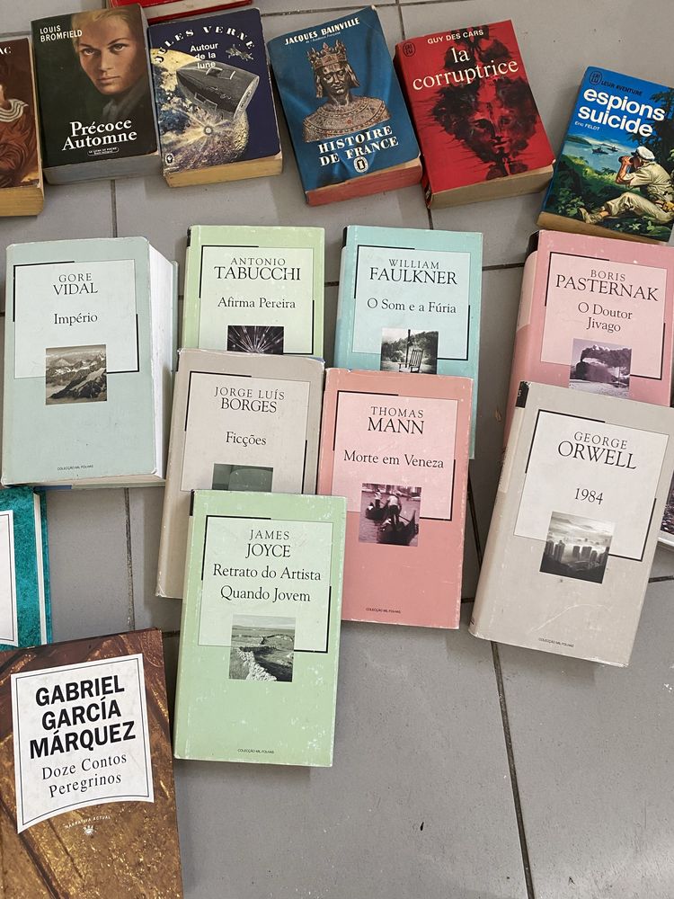 Diversos livros de lazer e dicionários