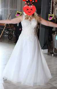 Suknia ślubna, długa, dla wysokich 180cm