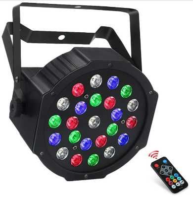 PROJECTORES LED A BATERIA -  4 Unidades 24x1 Watt Rgbw