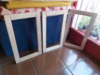 3 molduras de madeira para tela de pintura 55 cm x 33 cm