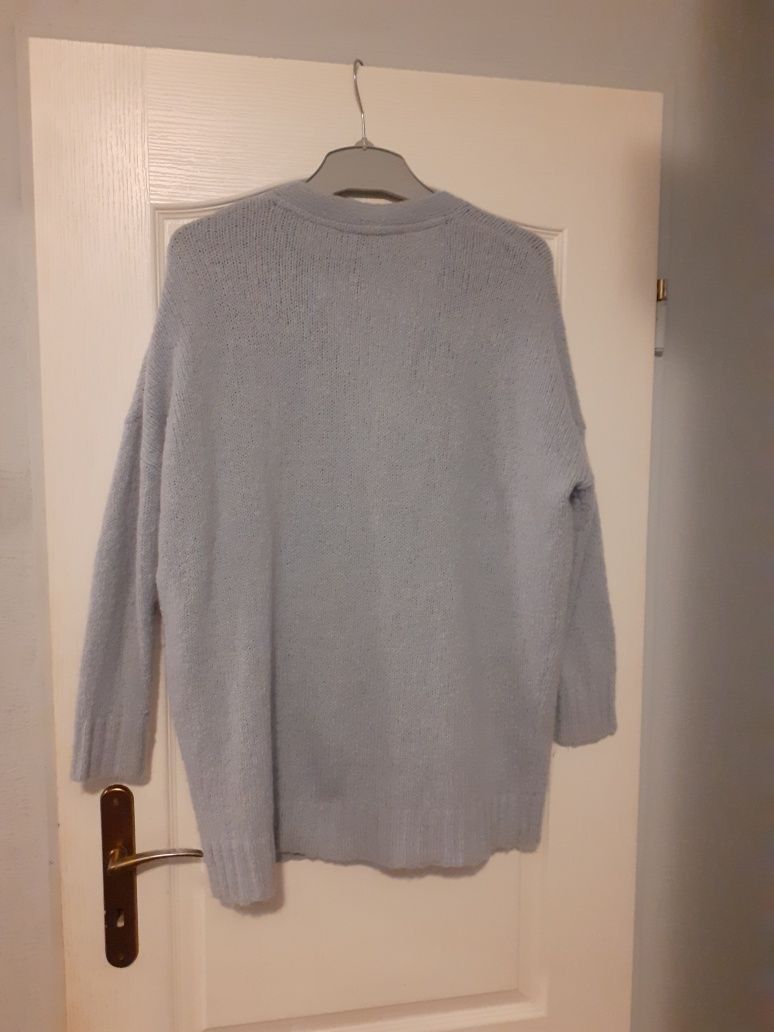 Sweter kardigan street one wełna błękitny