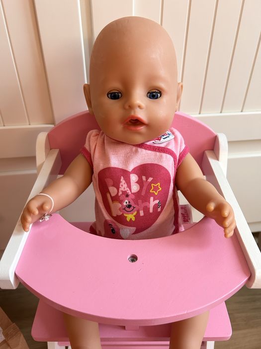 Zestaw lalka baby born krzeselko lozeczko akcesoria ubranka