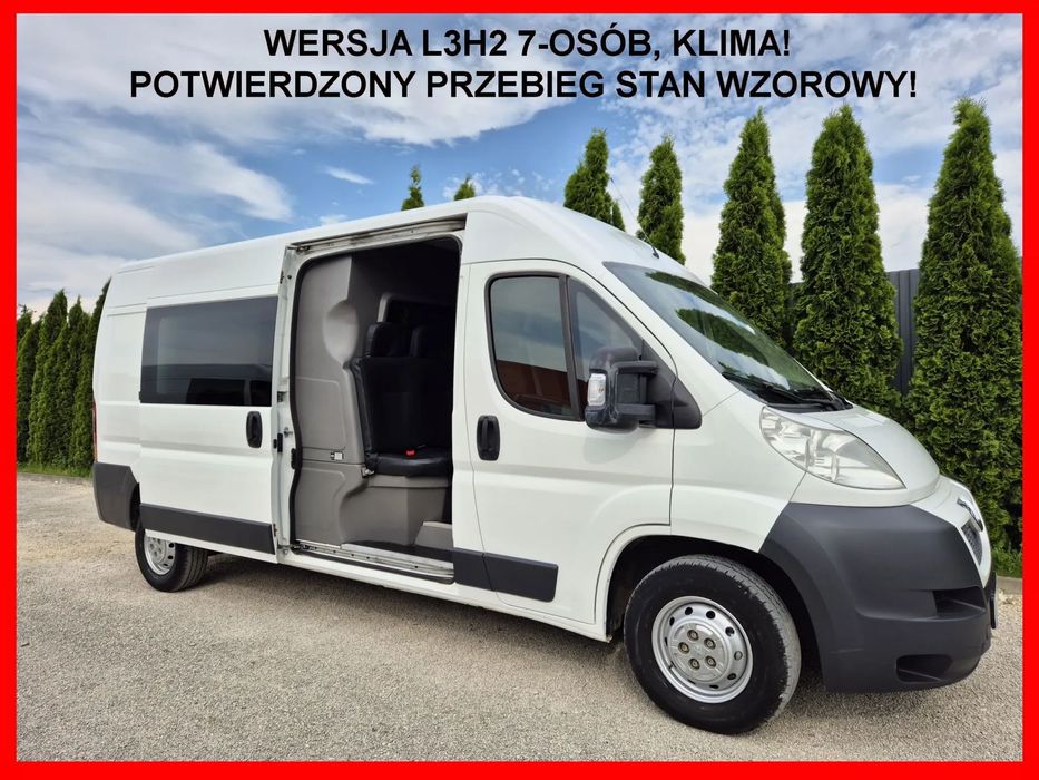 Peugeot Boxer 2.2 130KM Dubel Kabina L3H2  Brygadówka ,Doka 7-osób, Klima, Super stan!