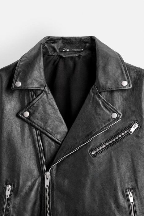 Шкіряна куртка Zara, ідеальний оверсайз для дівчат. Розмір М.