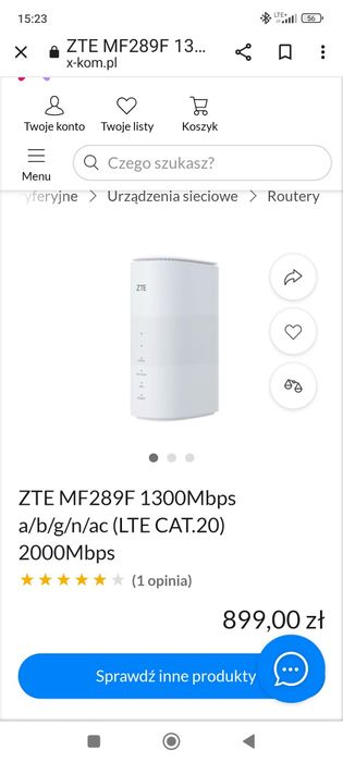 Zupełnie nowy router ZTE 289f