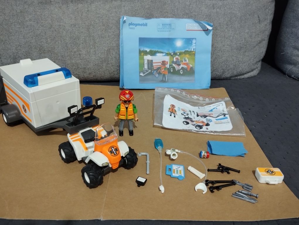 Playmobil City Life 70053 Quad ratowniczy z przyczepą : karetka