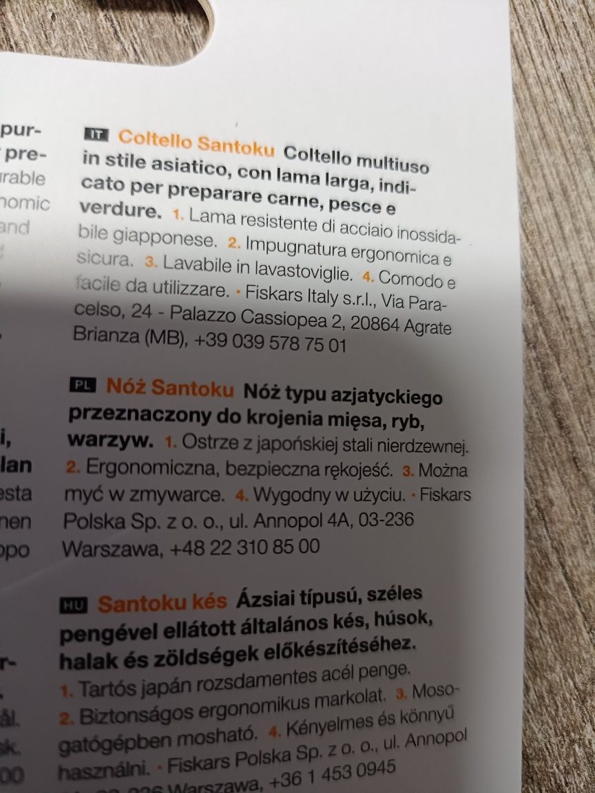 Nóż Fiskars Santoku
