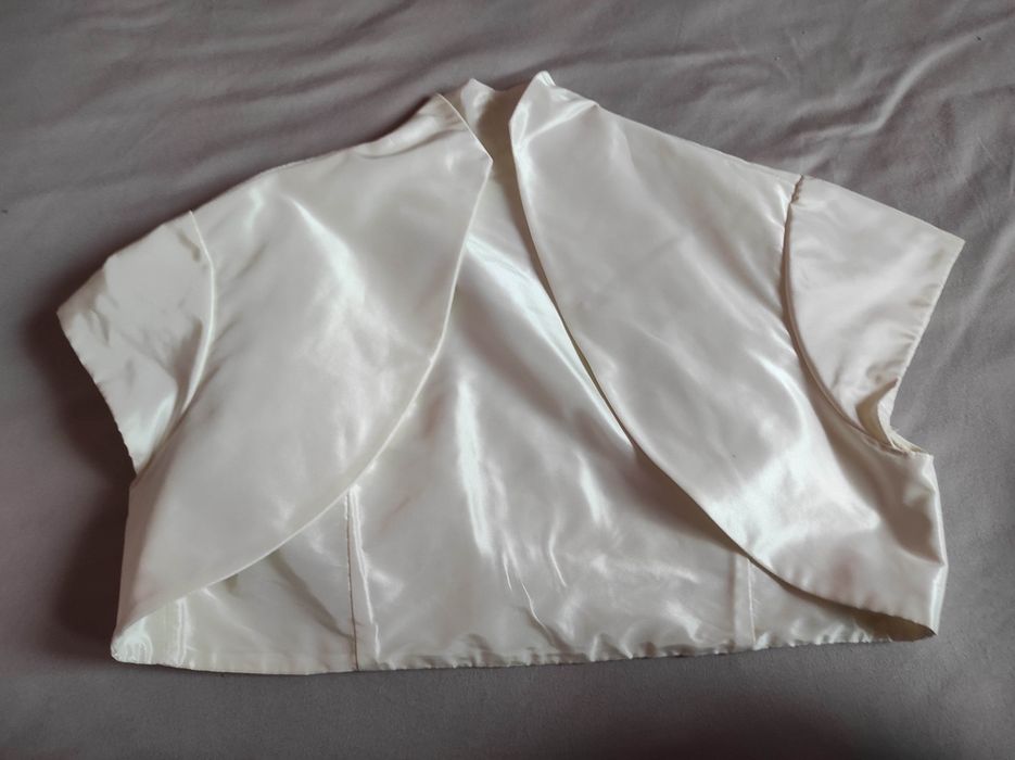 Bolerko ślubne ecru kość słoniowa 38 M